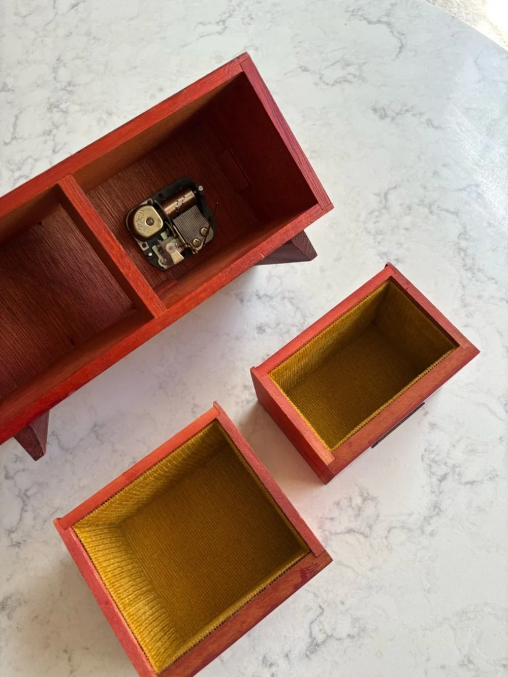 Vintage Wooden Jewelry Organizer with Two Removable Drawers
